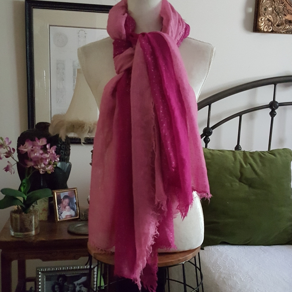 Gauzy Ombre Pink & Fuschia Wrap/Scarf